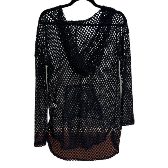 Women's Green Dragon Long Sleeve Hooded Cover Up‎ Black S - Picture 2 of 4